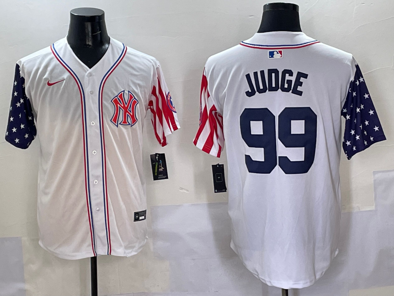 Men 2025 MLB New York Yankees 99 Judge white jersey style 8
